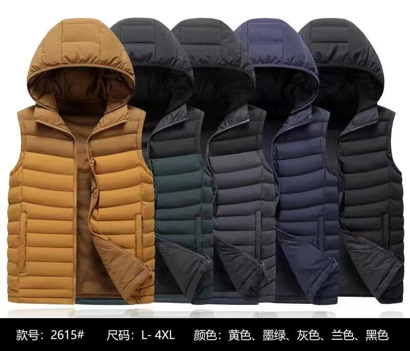 Chaleco costilla transfronteriza Chaleco de algodón Otoño e Invierno de los hombres chaqueta caliente forrada polar sin mangas abajo Chaleco de algodón Comercio exterior al por mayor