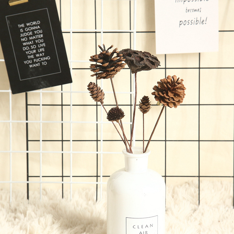 Artificial flowers natural pine cone dried flowers cotton cotton pod home decoration wedding celebration bouquet flowers wall plant wall fake flowers