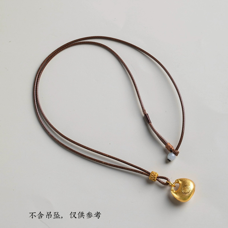 黄金吊坠绳配绳长度可DIY挂件手编织绳项高端玉佛头挂坠黑绳|undefined