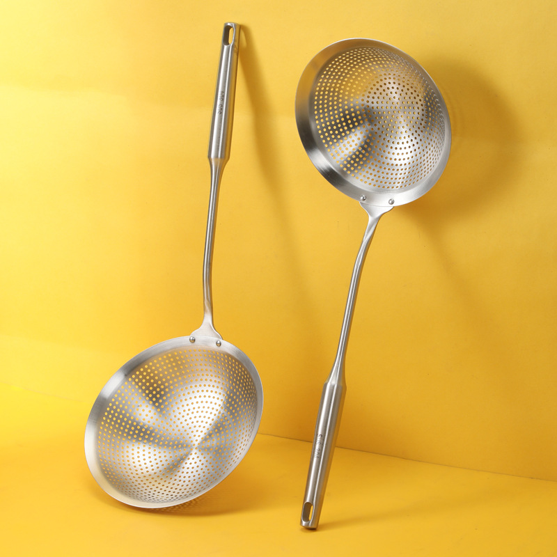 Yide colador 304 de acero inoxidable de calidad alimentaria hogar cocina olla caliente frito cuchara grande mango largo dumpling cuchara de fideos