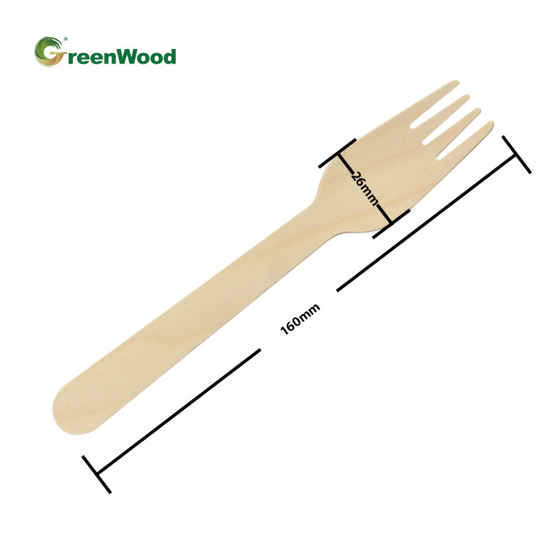 Tenedores de madera desechables, fabricantes de tenedores para llevar, loncheras desechables al por mayor, protección del medio ambiente, a granel degradable