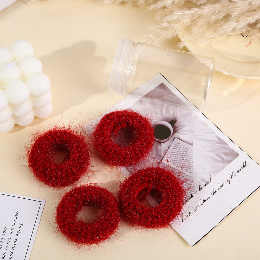 alta elasticidad y duradera enlatada cuerda de cabeza elástica de cola de caballo de alta altura cuerda de cabello simple sensación de alta calidad anillo de pelo de bola