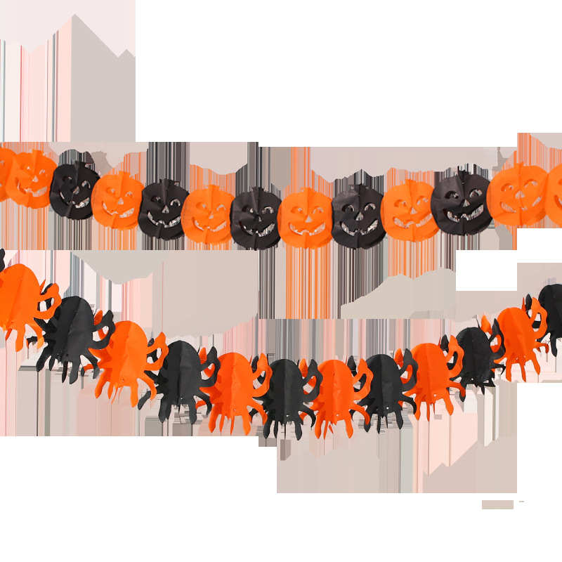 Venta caliente transfronteriza Decoración de Halloween Tirando de banderas Colgante Atmósfera de terror Accesorios de cráneo Adornos Accesorios para fiestas Suministros para fiestas