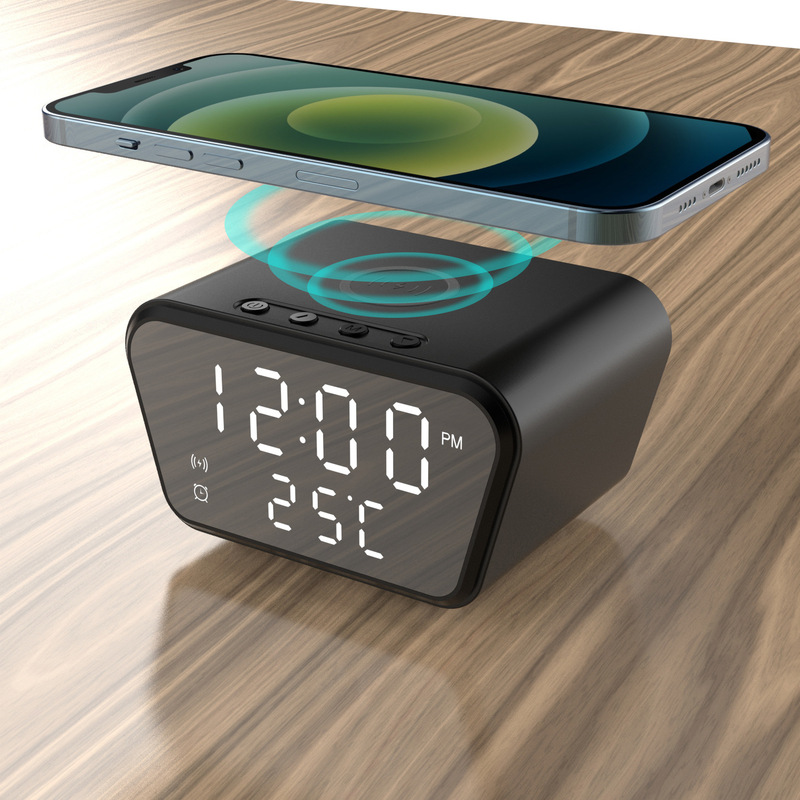 時計表示ワイヤレス充電 15W 急速充電 Apple 携帯電話に適した日付温度目覚まし時計オールインワンワイヤレス充電器|undefined