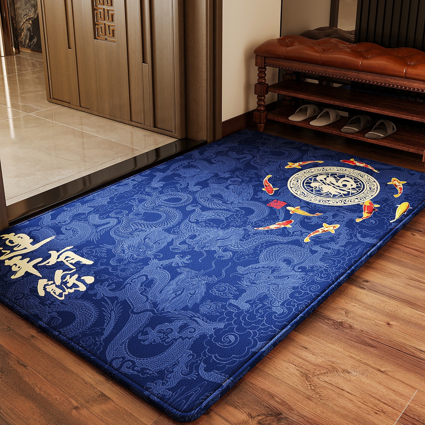 Alfombras domésticas nuevas alfombras amarillas de puerta de entrada nuevas alfombras de puerta de entrada de oro chino