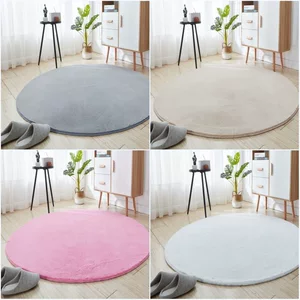 Imitation Rabbit Fur Super Soft Round Carpet Living Room Coffee Table Bedroom Bedside Hanging Basket Computer Chair Mat Girl Popular Carpet