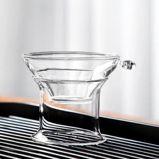 Transparent Glass Tea Strainer Filter Fine Mesh Tea Filter Kung Fu Tea Set Simple Tea Set Heat-Resistant Glass Tea Filter No