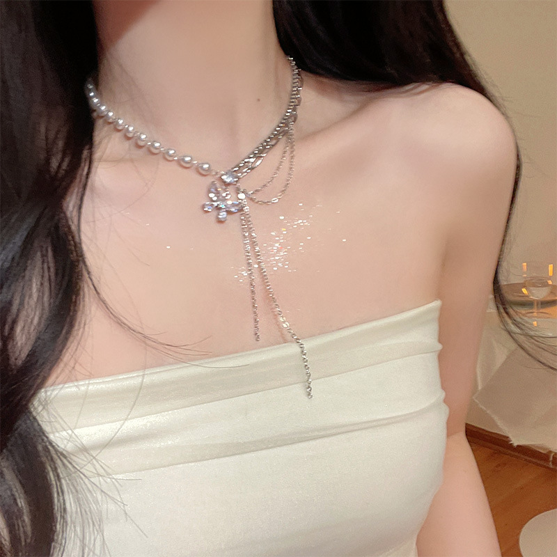 Style Simple Noeud D'Arc Alliage Incruster Zircon Femmes Anneaux Collier display picture 6