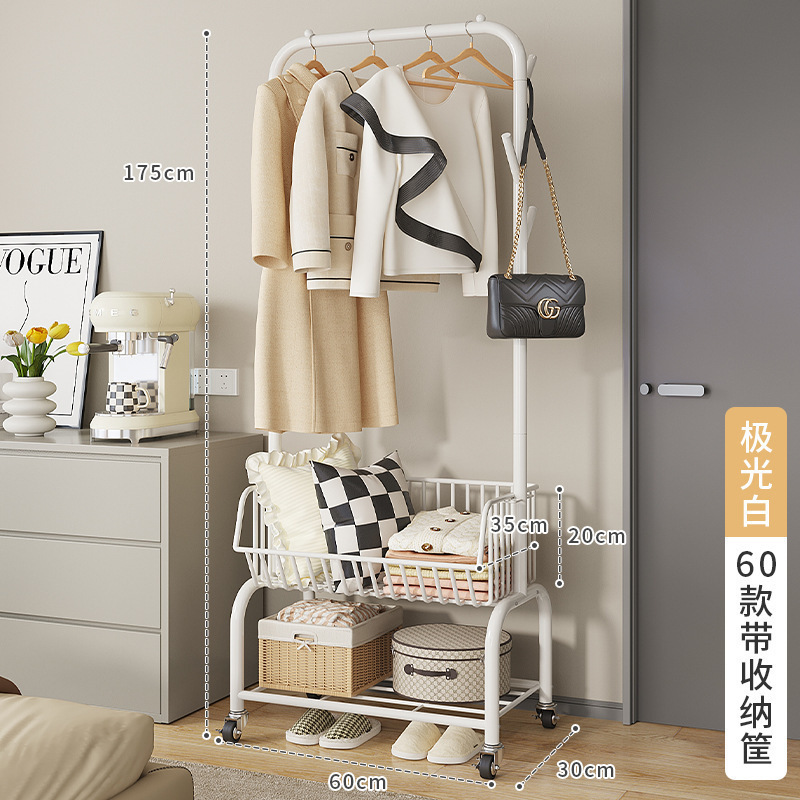 家庭用シンプルな衣類乾燥ラック屋内可動大容量収納ラック寝室ステンレス鋼床衣類ラック|undefined
