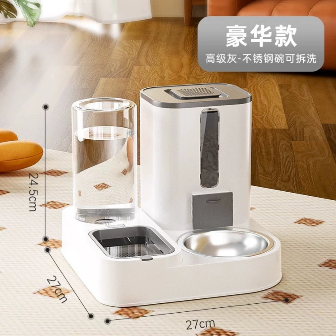 Cat bowl, dog bowl cat food bowl cat cat food automatic feed device drinking water integrated cat pot ceramic pet drink water double bowl