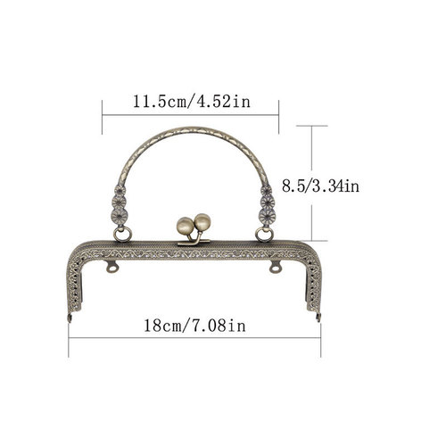 18cm-20cm square embossed handbag, thick without breaks, three-flower lace hand-drawn gold, luggage hardware accessories