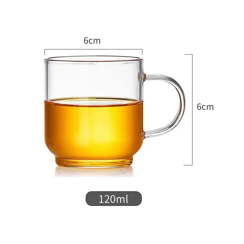 定制透明玻璃小茶杯新品耐热功夫茶具泡茶杯子高硼硅带把手品茗杯|undefined