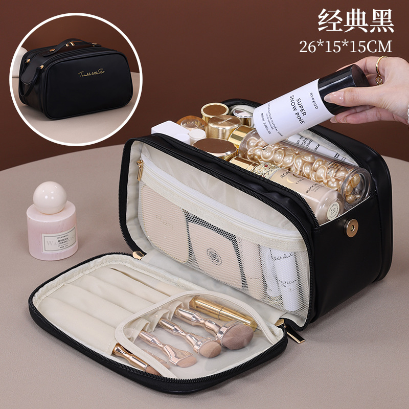 Baja de maquillaje multifuncional transfronteriza, bolsa de maquillaje de 6 capas de gran capacidad, bolsa de maquillaje portátil de alto nivel