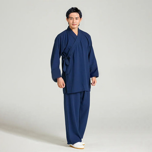Wudang Mountain Taoist Robe Spring and Autumn Style Diagonal Placket Martial Arts Uniform Zhengyi Sect Layperson Uniform Tai Chi Uniform Taoist Clothing Set