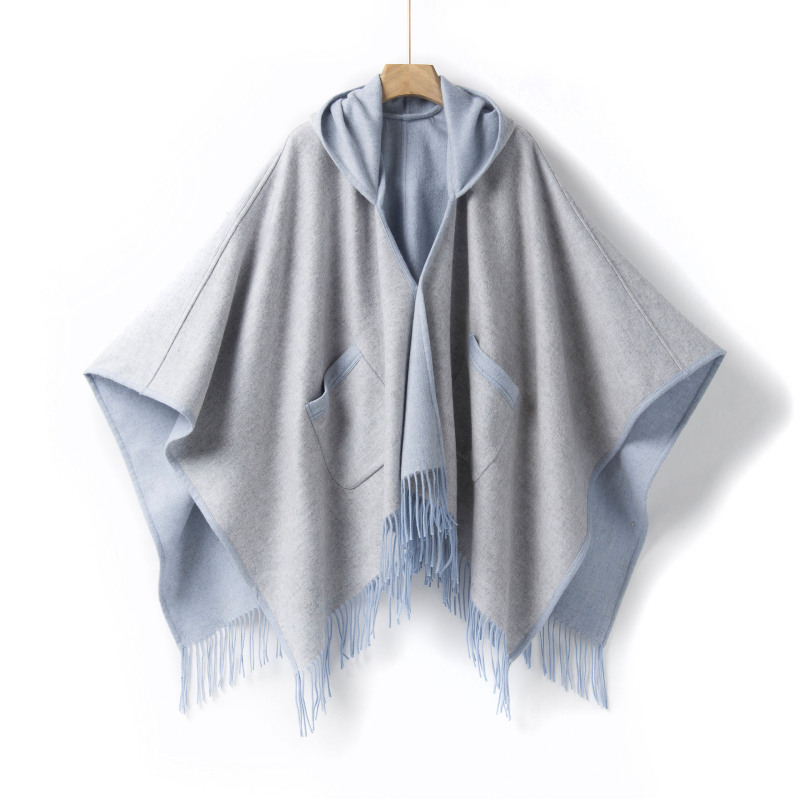 2025 New Pure Wool Double-Sided Winter Warm British Style Travel U-Shaped Hat Thick Cloak Pocket Shawl 2025 New Pure Wool Double-Sided Winter Warm British Style Travel U-Shaped Hat Thick Cloak Pocket Shawl
