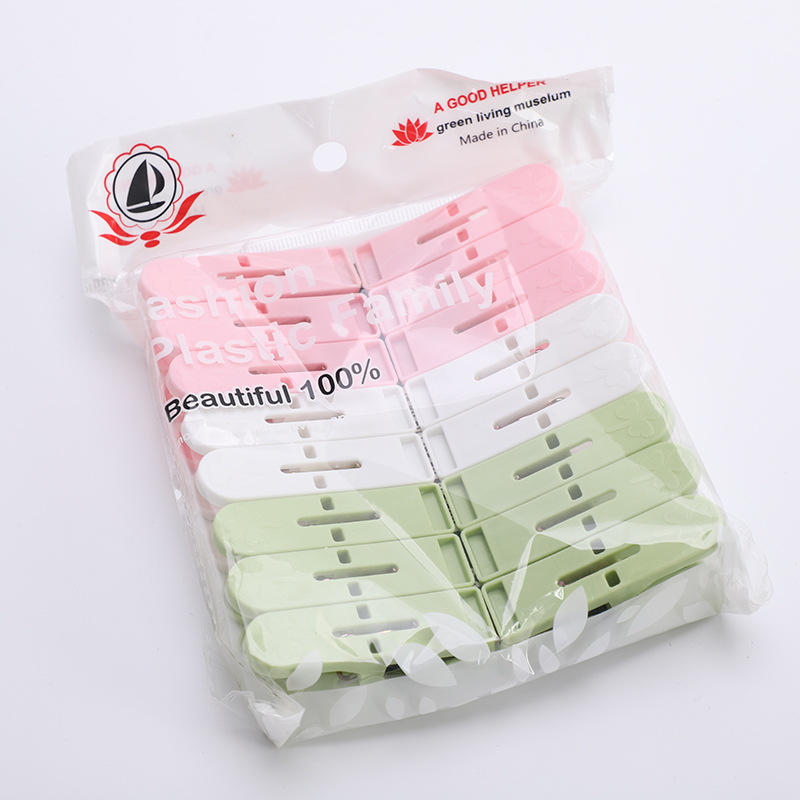 Clothes drying clothes clip cotton quilt windproof clip clothes clip multi-functional thick plastic large clip 16 pack