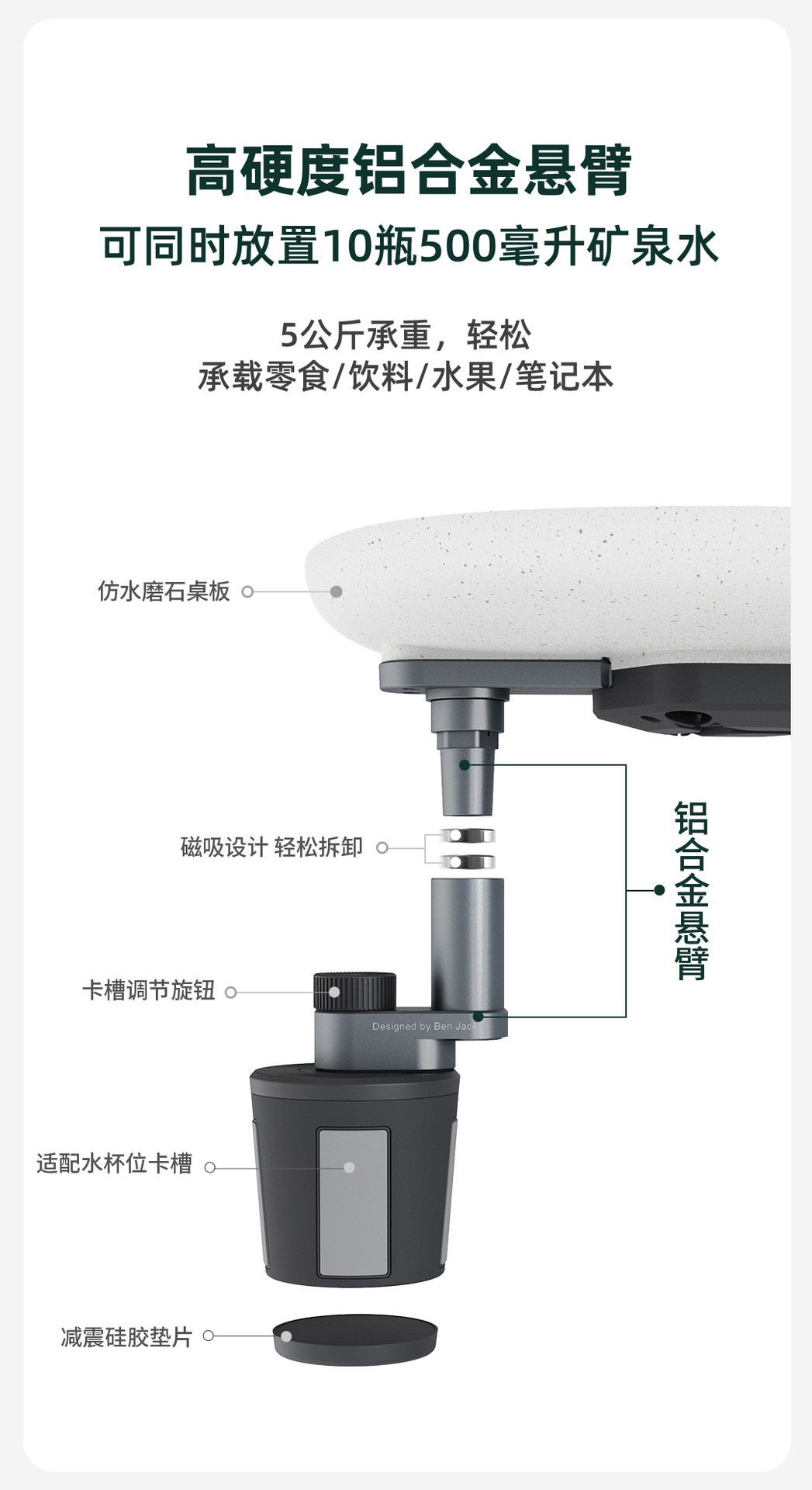 Ideal L6L7L8L9/I6I8 Car-Mounted Terrazzo Small Table Board Mega Dedicated Floating Rotating Multifunctional Binyi