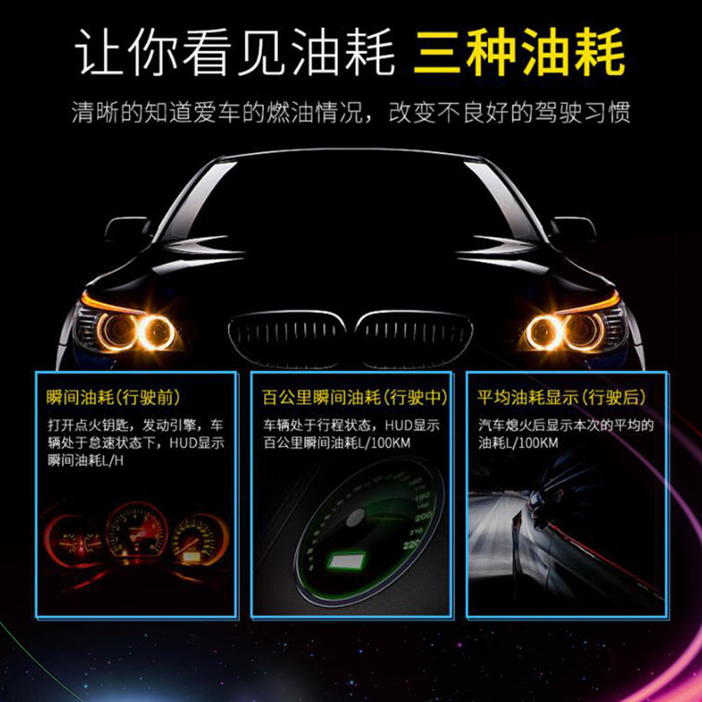 Hud Car Head-Up Display Ai Smart Electronic Dog + Navigation Dual System Obd+Gps Universal for All Cars Q10