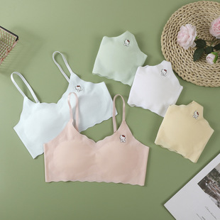 Girls Intimates Development Period Summer Seamless Primary School Vest Kidsren Junior High School Student Bra Girl Ice Silk Bra