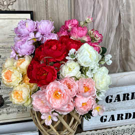 7头玲珑牡丹仿真假花婚庆婚礼堂路引花材家居客厅摄影装饰道具