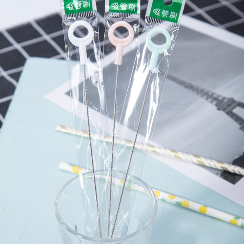 Baby bottle straw brush 304 stainless steel straw cleaning brush water cup straw brush wholesale