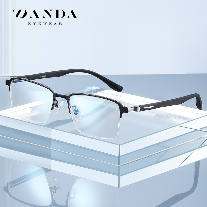 Nuevas gafas de luz anti-azul ST6208 medio MARCO DE MODA gafas lisas de titanio puro ultra ligero TR gafas piernas se pueden equipar con gafas de miopía