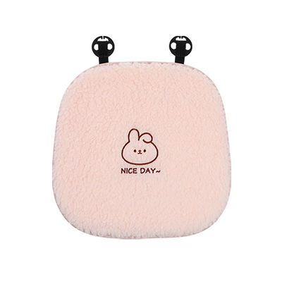 Cute Rabbit Car Cushion Autumn and Winter Plush Warm and Comfortable Thickened Car Seat Cover Cartoon Car Cushion (Seat cushion, seat cover) - steam-velvet-cushion-bunny-front-row