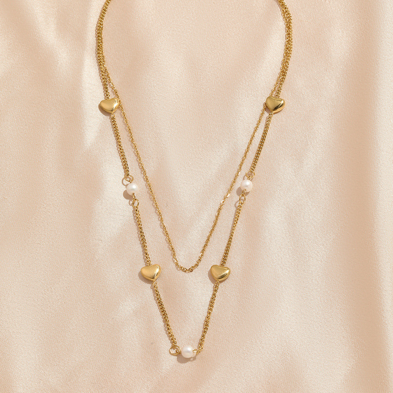 Micro Super Whisper Thin Chain Chain Type 1 Piece Quantity Holiday, Daily Occasion Titanium Steel Material Wholesale Jewelry Elegant Heart Shape Titanium Steel Necklace