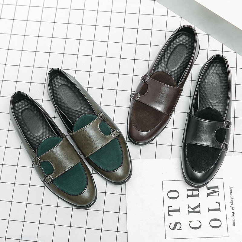 Transfronterizos zapatos de cuero de alto nivel bajo 2022 primavera y otoño nuevos zapatos casuales de hombre de punta británicos, zapatos de base suave. image 5