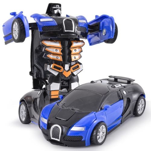 Transformation Robot Police Car Children's Blue Buga Sports Car King Kong Robot Car Boys Toys Wholesale Puzzle
