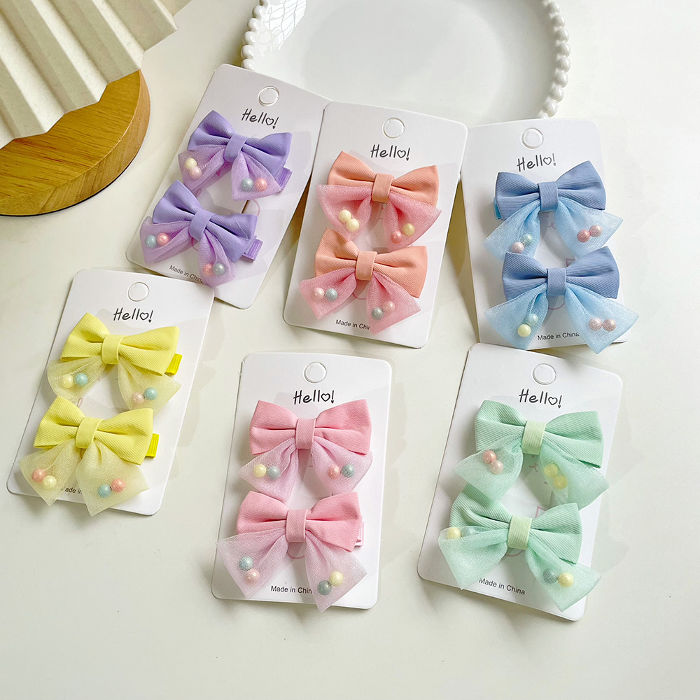 Women's Sweet Simple Style Bow Knot Gauze Hair Clip display picture 1