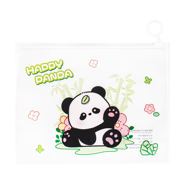 Cute capacious cartoon matte storage bag with zipper for folders