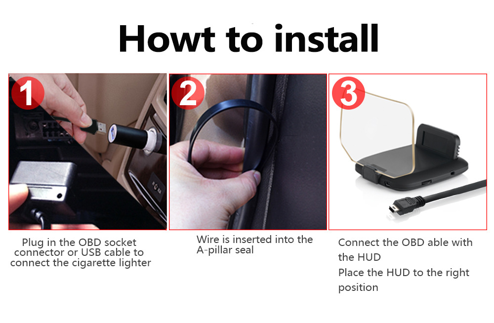Weiying C1 Head-Up Display Car Hud Car Obd Multi-Function Projector High-Definition Universal Head-Up Display