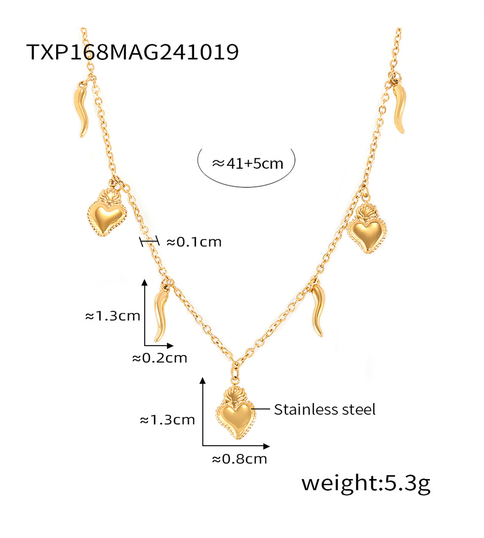 Square Sugar Stainless Steel Necklace And Bracelet Jewellery Set_voghion.com