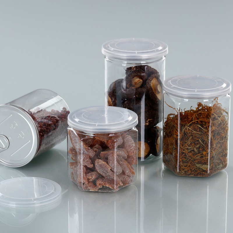 85 多规格塑料罐透明食品易拉罐PET花茶包装罐蜜饯罐中药饮片包装