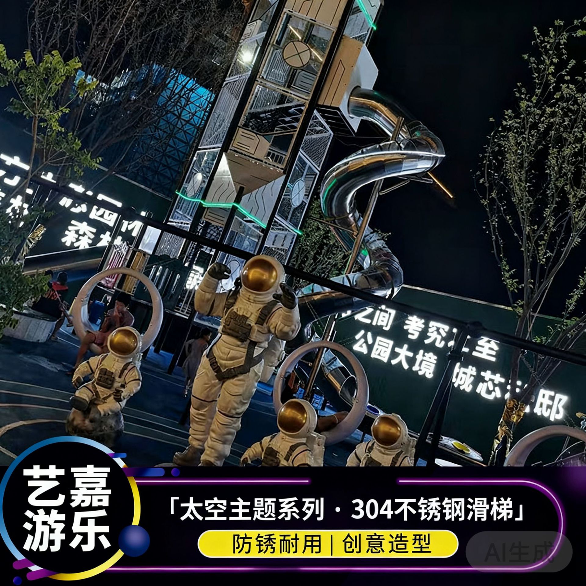 Stainless Steel Slide Outdoor Playground Equipment Children's Playground Construction Factory 3 to 10 Years Old Non-Powered Amusement Equipment