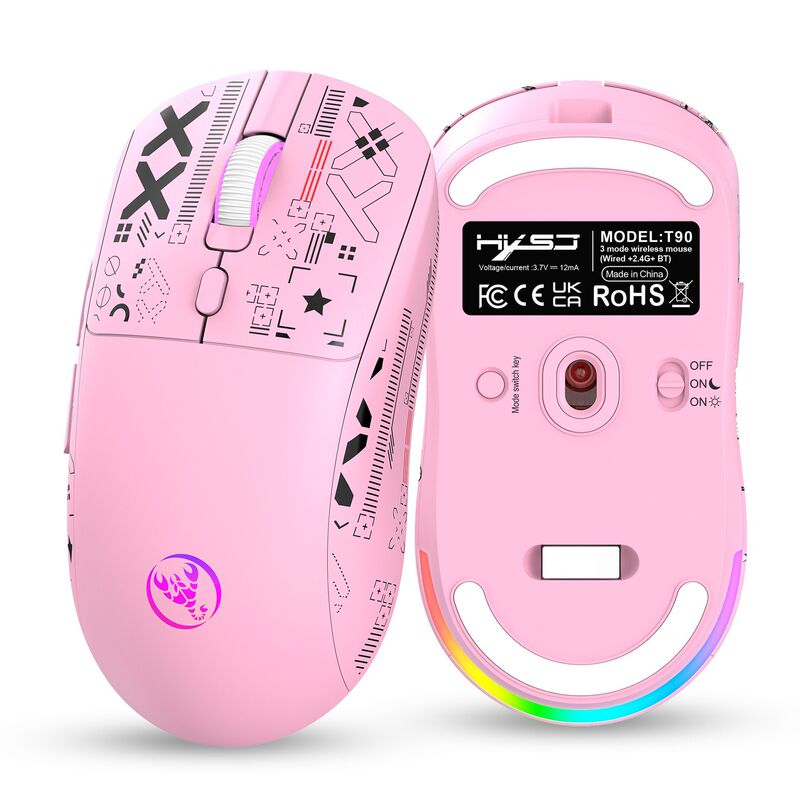 三模静音无线鼠标2.4G/有线/BT5.3水转印3600dpi充电游戏鼠标现货|undefined