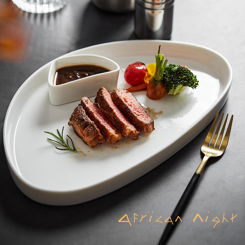 Advanced Sense Cold Plate French Straight Steak Plate Western Restaurant Simple Meal Plate Fish Plate Hotel Kitchen Plate Tableware Advanced Sense Cold Plate French Straight Steak Plate Western Restaurant Simple Meal Plate Fish Plate Hotel Kitchen Plate Tableware