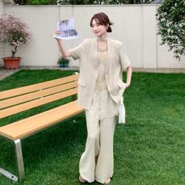 2026夏季三件套内搭蕾丝+西服套装2B236-8826-P185-控298