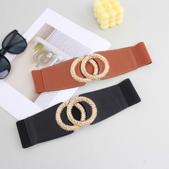 Trendy brand European and American style belt women's decorative coat with dress belt waist suit elastic elastic waistband wide