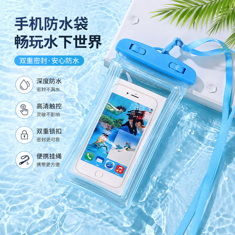 Transparent Waterproof Mobile Phone Bag with Touch Screen Capability, Suitable for Swimming, Rafting, Snorkeling at the Beach, and Taking Photos Outdoors, Rainproof Protective Phone Case