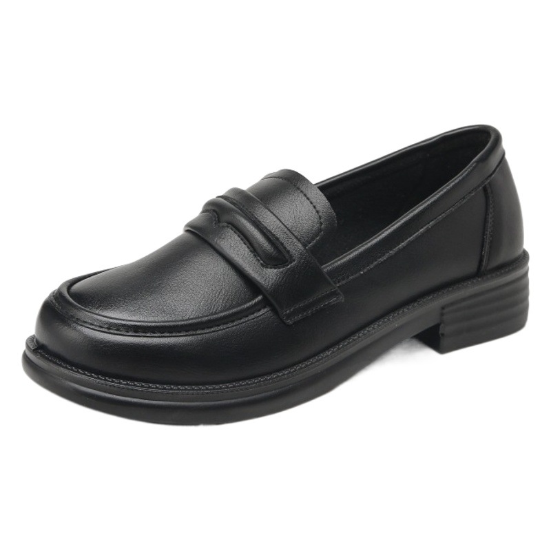 New Style Soft-Soled Women's Black College-Style Leather Shoes Versatile British Loafers Jk Shoes Casual Low-Top Shoes