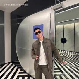 正确版原标F家翻领单排扣套染牛仔外套男女同款图片色源头工厂棉