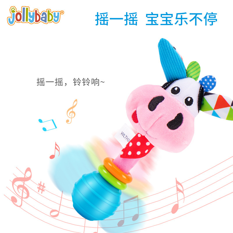 Jollybaby bebé recién nacido juguete mordida sonajero educativo masculino y femenino bebé 0-1 años educación temprana sonajero palo