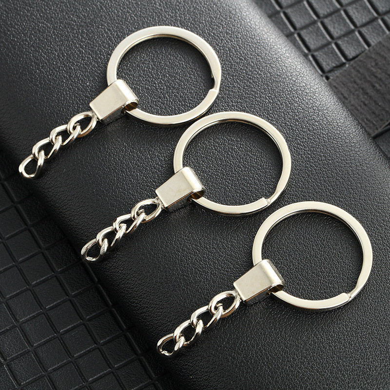 30MM flat ring square key chain key ring bold alloy chain jewelry key chain pendant material