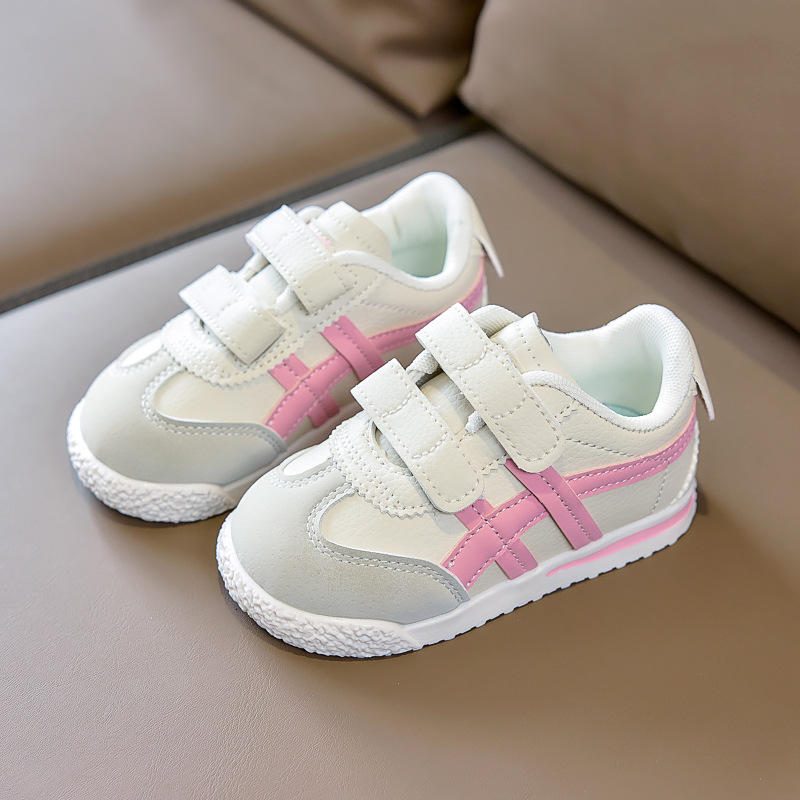Zapatos de bebé 2026 primavera zapatos de skate para niños Gump Velcro zapatos de cuero para niñas zapatos de skate de velcro
