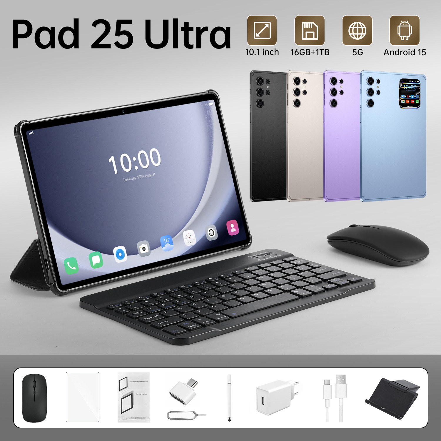 Cross-Border New Pad 25 Ultra Smart Tablet 16+1Tb Full Screen Call Wish Shopee Ozon