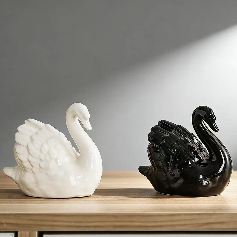 Black and White Swan Ornaments, Accessible Luxury Opening Housewarming Gifts, Home Decorations, Nordic Company Gift Factory Supplies New Models