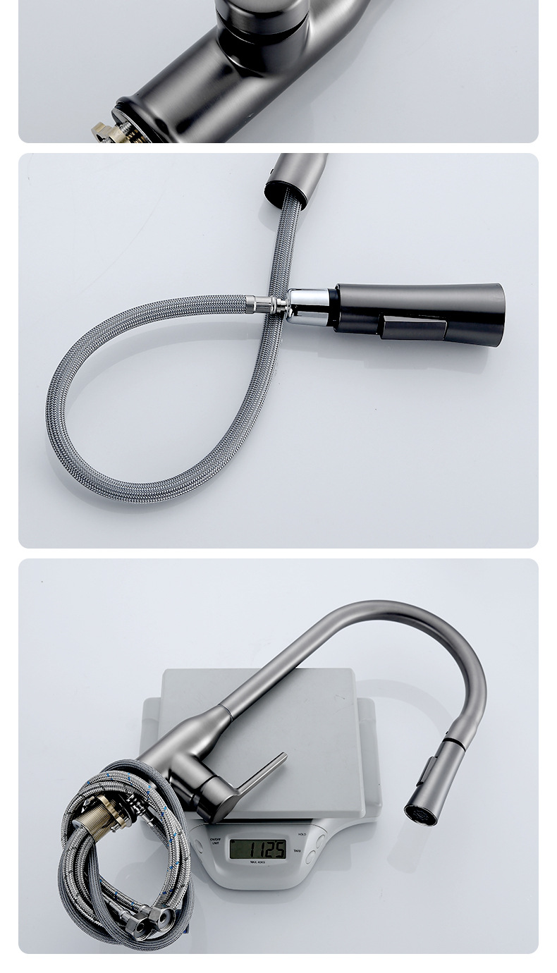 Cross-border Russian-style pull-out sink faucet, rotatable household sink sink, hot and cold mixed faucet undefined
