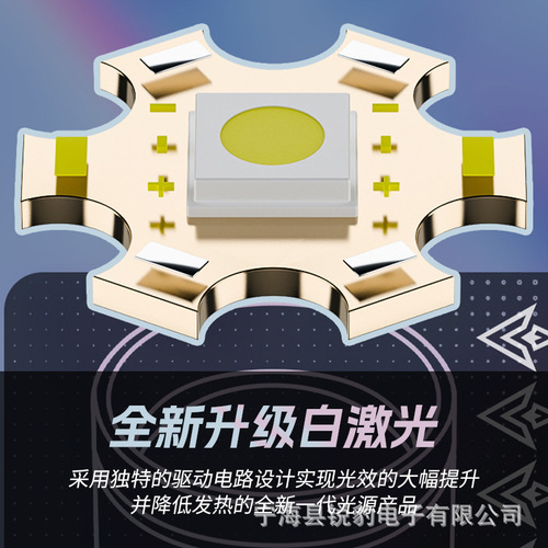 Ruihao White Laser Super Bright Flashlight Long Range Ultra High Lumen High Power Charging USB Input and Output